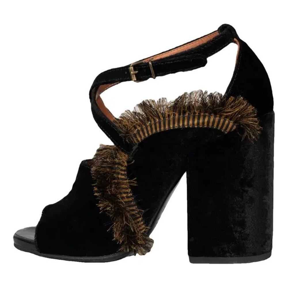 Dries Van Noten 2015 Leather Heel Velvet - 10